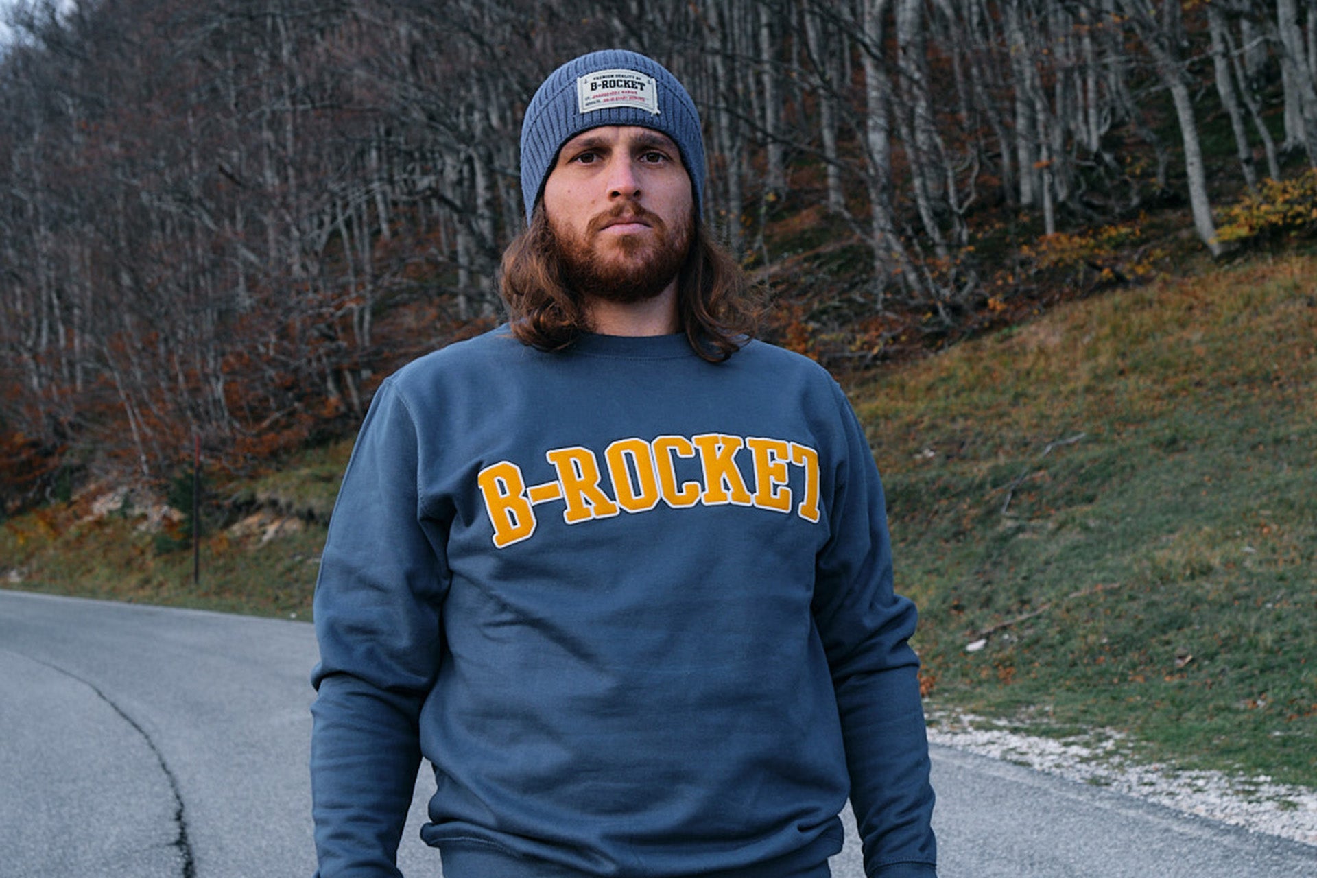 Felpa College Blu - B-rocket Felpa College Blu - B-rocket